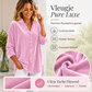 Blouse voor dames met effen kleur en geplooide hals