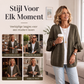 Gebreid damesvest met geplooide mouwen