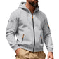 Heren jack met capuchon en volledige rits, cargo-stijl