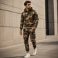 Warme camouflage hoodie en broek set voor heren