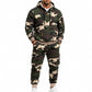 Warme camouflage hoodie en broek set voor heren