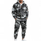 Warme camouflage hoodie en broek set voor heren