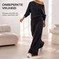 Off-shoulder top en wijde pijpen broekenset voor dames