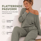 Off-shoulder top en wijde pijpen broekenset voor dames