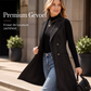 Dames gilet met knopen en zakken, lang model