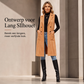 Dames gilet met knopen en zakken, lang model