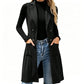 Dames gilet met knopen en zakken, lang model