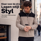 Thermische casual herenjas met kleurenblokken