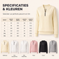 Dames kabelgebreide trui met halve ritssluiting