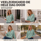 Dames kabelgebreide trui met halve ritssluiting