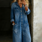 🔥 50% KORTING 👖 Dames Denim Jumpsuit – Wijde Pijpen & Comfortabele Pasvorm ✨