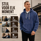 Heren casual corduroy hoodie met halve rits