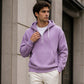 Heren casual corduroy hoodie met halve rits