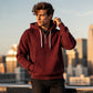 Heren casual corduroy hoodie met halve rits