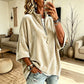 Fluwelen damesblouse met 3/4 mouwen en halve ritssluiting