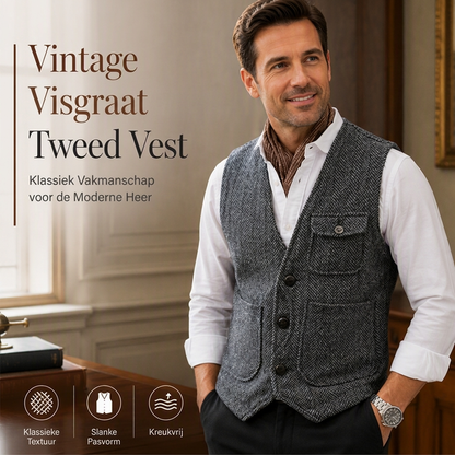 Heren casual vintage V-hals gilet