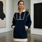 Casual damesjurk van sweatshirtstof met halve rits