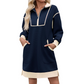 Casual damesjurk van sweatshirtstof met halve rits