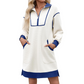 Casual damesjurk van sweatshirtstof met halve rits