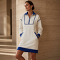 Casual damesjurk van sweatshirtstof met halve rits
