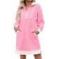 Casual damesjurk van sweatshirtstof met halve rits