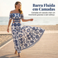 🏝️ BEPERKTE AANBIEDING 👗 Damesresortjurk met schouder-tot-schouder-ontwerp en madeliefjesprint ✨ Elegante taille, romantische look & zomers comfort