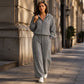 Dames set van 2 stuks met capuchon en gingham ruitpatroon