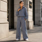 Dames set van 2 stuks met capuchon en gingham ruitpatroon