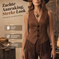 Vintage gilet met franje en V-hals voor dames