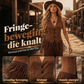 Vintage gilet met franje en V-hals voor dames