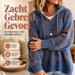 Dames retro geruite gebreide trui met capuchon