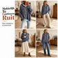 Dames retro geruite gebreide trui met capuchon