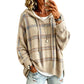 Dames retro geruite gebreide trui met capuchon