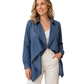 Dames spijker trenchcoat met open voorkant