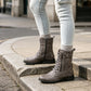 Women's Round Toe Chunky Heel Lace-up Boots