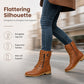 Women's Round Toe Chunky Heel Lace-up Boots