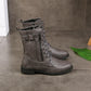 Women's Round Toe Chunky Heel Lace-up Boots