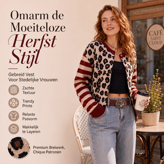 ✨ Nieuwe Look 🐆 Dames Luipaard Vest – Trendy Dierenprint & Comfortabele Elegante Stijl 🤎
