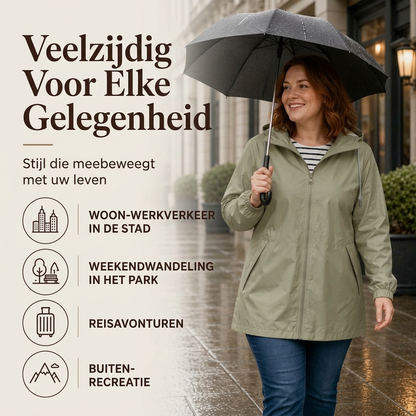 🌧️ Outdoor Favoriet ✨ Dames Waterdichte Jas met Capuchon – Bescherming tegen Regen & Comfortabele Pasvorm 🧥