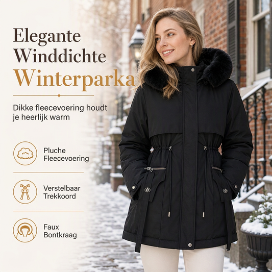 ❄️ Winter Favoriet ✨ Dames Gewatteerde Parka met Imitatiebont – Warm, Elegant & Comfortabel 🧥