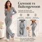Dames Geribbelde Jack met Capuchon en Ritssluiting & Flared Broek Set