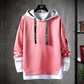 Heren casual faux 2-delige hoodie