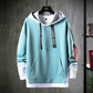 Heren casual faux 2-delige hoodie