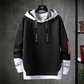 Heren casual faux 2-delige hoodie