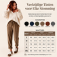Casuale geribde broek met trekkoord in de taille voor dames