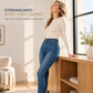 Damesbroek van stretchdenim met hoge taille