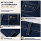 Damesbroek van stretchdenim met hoge taille