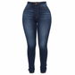 Damesbroek van stretchdenim met hoge taille
