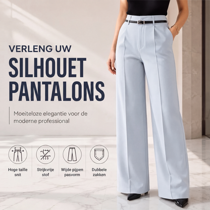 Elegante pantalons van een kostuum met hoge taille voor dames