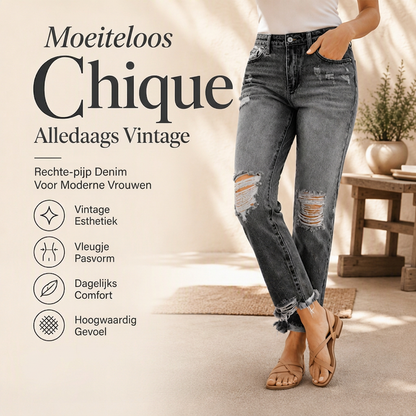 Vintage gescheurde jeans voor dames